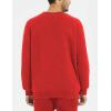 imageYeokou Mens Fashion Warm Fleece Crewneck Sweatshirt Thick Sherpa Lined Pullover TopsRed
