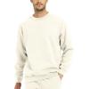 imageYeokou Mens Fashion Warm Fleece Crewneck Sweatshirt Thick Sherpa Lined Pullover TopsZbeige