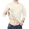 imageYeokou Mens Fashion Warm Fleece Crewneck Sweatshirt Thick Sherpa Lined Pullover TopsZbeige