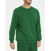 imageYeokou Mens Fashion Warm Fleece Crewneck Sweatshirt Thick Sherpa Lined Pullover TopsZgreen