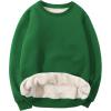 imageYeokou Mens Fashion Warm Fleece Crewneck Sweatshirt Thick Sherpa Lined Pullover TopsZgreen