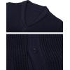 imageYeokou Mens Shawl Collar Cardigans Slim Fit Button Cable Knit Black Sweater Pockets2 Blue
