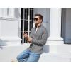 imageYeokou Mens Shawl Collar Cardigans Slim Fit Button Cable Knit Black Sweater PocketsDark Grey