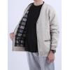 imageYeokou Mens Shawl Collar Cardigans Slim Fit Button Cable Knit Black Sweater PocketsV Neck Khaki