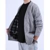 imageYeokou Mens Shawl Collar Cardigans Slim Fit Button Cable Knit Black Sweater PocketsV Neck Lightgrey