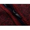 imageYeokou Mens Shawl Collar Cardigans Slim Fit Button Cable Knit Black Sweater PocketsWine Red