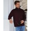 imageYeokou Mens Shawl Collar Cardigans Slim Fit Button Cable Knit Black Sweater PocketsWine Red