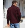 imageYeokou Mens Shawl Collar Cardigans Slim Fit Button Cable Knit Black Sweater PocketsWine Red