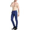 imageYeokou Mens Skinny Straight Leg Tapered Pu Faux Leather Motorcycle Biker PantsBlue