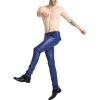 imageYeokou Mens Skinny Straight Leg Tapered Pu Faux Leather Motorcycle Biker PantsBlue