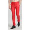imageYeokou Mens Skinny Straight Leg Tapered Pu Faux Leather Motorcycle Biker PantsRed