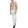 imageYeokou Mens Skinny Straight Leg Tapered Pu Faux Leather Motorcycle Biker PantsWhite