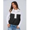 imageYeokou Women Fleece Sherpa Vest Cropped Half Zip Sleeveless Warm Fuzzy Contrast Color Outwear Vest Kangaroo PocketBlack