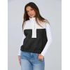 imageYeokou Women Fleece Sherpa Vest Cropped Half Zip Sleeveless Warm Fuzzy Contrast Color Outwear Vest Kangaroo PocketBlack