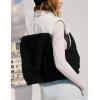 imageYeokou Women Fleece Sherpa Vest Cropped Half Zip Sleeveless Warm Fuzzy Contrast Color Outwear Vest Kangaroo PocketBlack