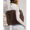 imageYeokou Women Fleece Sherpa Vest Cropped Half Zip Sleeveless Warm Fuzzy Contrast Color Outwear Vest Kangaroo PocketBrown