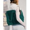 imageYeokou Women Fleece Sherpa Vest Cropped Half Zip Sleeveless Warm Fuzzy Contrast Color Outwear Vest Kangaroo PocketDarkgreen