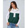 imageYeokou Women Fleece Sherpa Vest Cropped Half Zip Sleeveless Warm Fuzzy Contrast Color Outwear Vest Kangaroo PocketDarkgreen