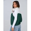 imageYeokou Women Fleece Sherpa Vest Cropped Half Zip Sleeveless Warm Fuzzy Contrast Color Outwear Vest Kangaroo PocketDarkgreen