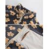 imageYeokou Women Floral Jacket Winter Sherpa Fleece Coat Daisy Jacquard Stand Collar Full ZipUp Pockets Warm Lining OutwearYellow
