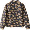 imageYeokou Women Floral Jacket Winter Sherpa Fleece Coat Daisy Jacquard Stand Collar Full ZipUp Pockets Warm Lining OutwearYellow