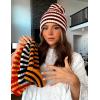 imageYeokou Women Stripe Beanie Cuffed Rollup Skull Cap Fall Winter Casual Warm Stretchy Knit HatBlack