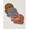imageYeokou Women Stripe Beanie Cuffed Rollup Skull Cap Fall Winter Casual Warm Stretchy Knit HatBlack