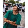 imageYeokou Women Stripe Beanie Cuffed Rollup Skull Cap Fall Winter Casual Warm Stretchy Knit HatBlack