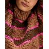 imageYeokou Women Stripe Pullover Sweater Turtleneck Ribbed Knit Top Casual Fall Winter KnitwearBrown