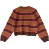 imageYeokou Women Stripe Pullover Sweater Turtleneck Ribbed Knit Top Casual Fall Winter KnitwearBrown