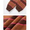 imageYeokou Women Stripe Pullover Sweater Turtleneck Ribbed Knit Top Casual Fall Winter KnitwearBrown