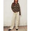 imageYeokou Women Striped Cardigan Sweaters Button Down Crewneck Fall Winter Casual Knit OutfitsCoffee