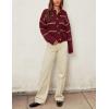 imageYeokou Women Striped Cardigan Sweaters Button Down Crewneck Fall Winter Casual Knit OutfitsRed