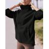 imageYeokou Womens Fleece Jacket Coat Sherpa Lined Half Zip Sweatshirt Fall Winter Fuzzy Long Sleeve Pullover Outfits with PocketsBlack