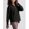 imageYeokou Womens Fleece Jacket Coat Sherpa Lined Half Zip Sweatshirt Fall Winter Fuzzy Long Sleeve Pullover Outfits with PocketsBlack
