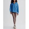 imageYeokou Womens Fleece Jacket Coat Sherpa Lined Half Zip Sweatshirt Fall Winter Fuzzy Long Sleeve Pullover Outfits with PocketsBlue