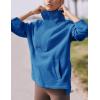 imageYeokou Womens Fleece Jacket Coat Sherpa Lined Half Zip Sweatshirt Fall Winter Fuzzy Long Sleeve Pullover Outfits with PocketsBlue