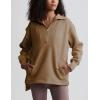 imageYeokou Womens Fleece Jacket Coat Sherpa Lined Half Zip Sweatshirt Fall Winter Fuzzy Long Sleeve Pullover Outfits with PocketsKhaki