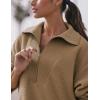 imageYeokou Womens Fleece Jacket Coat Sherpa Lined Half Zip Sweatshirt Fall Winter Fuzzy Long Sleeve Pullover Outfits with PocketsKhaki
