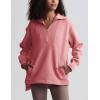 imageYeokou Womens Fleece Jacket Coat Sherpa Lined Half Zip Sweatshirt Fall Winter Fuzzy Long Sleeve Pullover Outfits with PocketsPink