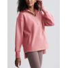 imageYeokou Womens Fleece Jacket Coat Sherpa Lined Half Zip Sweatshirt Fall Winter Fuzzy Long Sleeve Pullover Outfits with PocketsPink