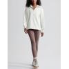 imageYeokou Womens Fleece Jacket Coat Sherpa Lined Half Zip Sweatshirt Fall Winter Fuzzy Long Sleeve Pullover Outfits with PocketsWhite