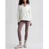imageYeokou Womens Fleece Jacket Coat Sherpa Lined Half Zip Sweatshirt Fall Winter Fuzzy Long Sleeve Pullover Outfits with PocketsWhite