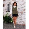 imageYeokou Womens Fleece Sherpa Vest Contrast Trim V Neck Button Down Fall Winter Warm Fuzzy Outwear Vests with PocketsArmygreen