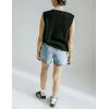 imageYeokou Womens Fleece Sherpa Vest Contrast Trim V Neck Button Down Fall Winter Warm Fuzzy Outwear Vests with PocketsBlack