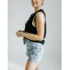 imageYeokou Womens Fleece Sherpa Vest Contrast Trim V Neck Button Down Fall Winter Warm Fuzzy Outwear Vests with PocketsBlack