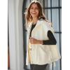 imageYeokou Womens Fleece Vest Casual Sleeveless Button Down Winter Warm Sherpa Jacket with PocketsCream