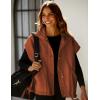 imageYeokou Womens Fleece Vest Casual Sleeveless Button Down Winter Warm Sherpa Jacket with PocketsRust