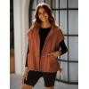 imageYeokou Womens Fleece Vest Casual Sleeveless Button Down Winter Warm Sherpa Jacket with PocketsRust