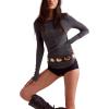imageYeokou Womens Henley Tunic Shirts Long Sleeve Ribbed Crewneck Button Tops Slim Fit Fall OutfitsDarkgray